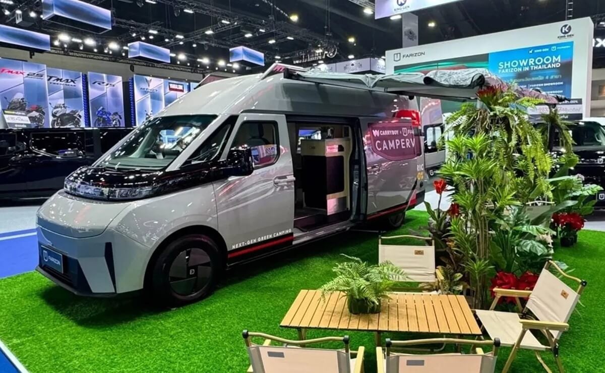 Este modelo pasa de furgoneta a camper eléctrica y sorprende por su autonomía 3 Carryboy x Farizon Campervan