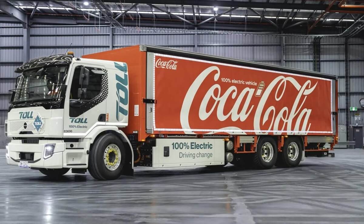 Un camion electrico de Coca Cola