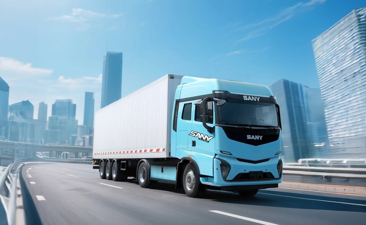 864 CV y desempeño récord: el camión eléctrico chino que sorprendió en un circuito FIA 3 Sany SE636 camion