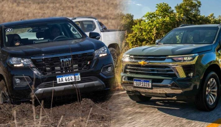 Una versión de la Chevrolet S10 y una de Fiat Titano